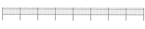 Gartenzaun mit Bügel-Design, ZEYUAN Sichtschutz Zaun, ZaunsichtschutzB, Steckzaun, Garten Zaun,Teichzaun, Zaunelemente, Garden Fence, Stahl 13,6 x 0,8 m Schwarz