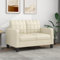 Willood 2-Sitzer-Sofa Couch für Wohnzimmer, Polstersofa mit Metallgestell, Loungesofa Zweisitzer Wohnzimmersofa Wohnzimmermöbel Creme 120 cm Kunstleder