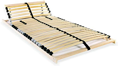 Sufrk Lattenrost 7 Zonen mit 28 Latten 70 x 200 cm, Lattenrost für Einzelbetten aus Holz, tragende Struktur aus verstärktem Eisen, Unterbau für alle Arten von Betten und Matratzen