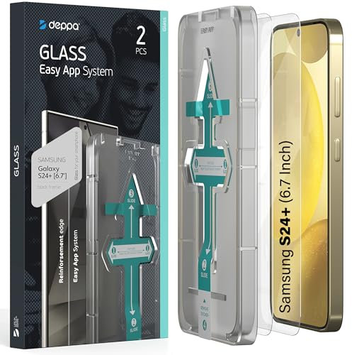 Deppa [2 pièces Verre Trempé pour Samsung Galaxy S24+ Plus/S25+ Plus (6,7') Compatible Empreinte Digitale ID |Couverture Complète| Avec Kit d’Installation Facile [Guide en Video]