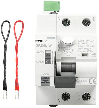 Interruttore magnetotermico 63A 30ma 2 poli tipo A interruttore differenziale miniaturizzato wifi APP Recupero richiusura Interruttore differenziale RCCB AC 230V RCD (GRD9L-W)