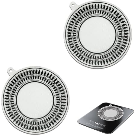 Desuibao 2 Pack Induction Cooktop Protector, Silicone Fiberglass Induction Cooktop Mat, Non Slip Induction Stove Top Protector Protective Cover Pad for Countertop Cooktop Cookware (11 Inch/28 cm)