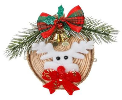Weihnachtsbaum-Anhänger aus Holz, handgefertigt, Hanf, Weihnachtsdekoration, Türanhänger, Wohnzimmerszene, Wohnaccessoires, 2 Stück, F