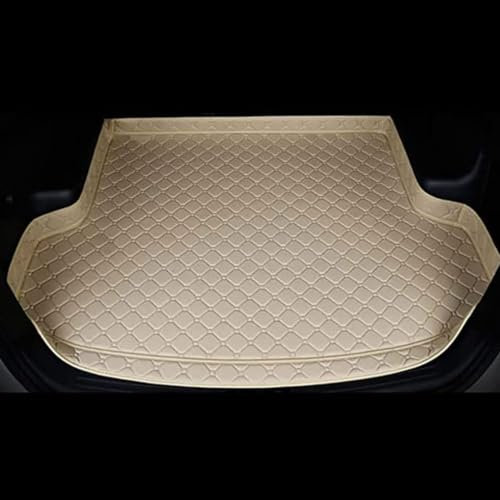 GLYGLY Coche Alfombrillas Maletero para Seat Ateca 2016-2023, Bandeja Protectora Funda Maletero Alfombra Antideslizante Accesorios,A/Beige