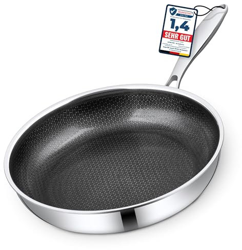 Morleos Keramikpfanne Ø 30cm | Kratzfeste Wabenpfanne | 5-Schicht - 3mm -1,5kg | Premium Bratpfanne für Induktion | Antihaft, Backofenfest & Spülmaschinenfest | PFAS & PTFE Frei |