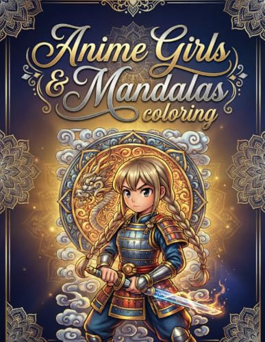 Anime Gilrs & Mandalas: Coloring book