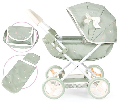 Bayer Design Puppenwagen Cosy, faltbar, mit Decke, Kissen und Tasche | mit integriertem Korb