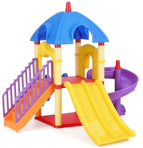 IMIKEYA Miniatur-Spielplatz für Puppenhäuser – Spielplatzmodell aus Kunststoff, Mini-rutsche für Puppenhaus-spielbereiche