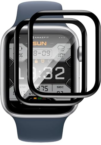 Carantee 2 Pièces Verre trempé pour Apple Watch 4/5/6/se (44mm), 9H Ultra-Résistant 0,33mm Vitre Protection, Toucher Sensible, Anti-Empreintes, HD Sans Bulles Protection écran, 3D Protection Écran