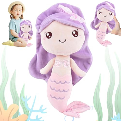 Yesmoyhe Meerjungfrau Plüsch, Meerjungfrau Kuscheltier, Kawaii Plüsch Puppe Meerjungfrau Geschenke für Mädchen (Hellrosa)