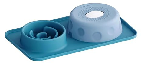 Hunde-Lecknapf Mit Rollendem Ball 2-in-1 Silikon-Futterplatte mit | 500ml Langsamfressnapf zum Schlecken von flüssigen Snacks, und Futterbeschäftigung