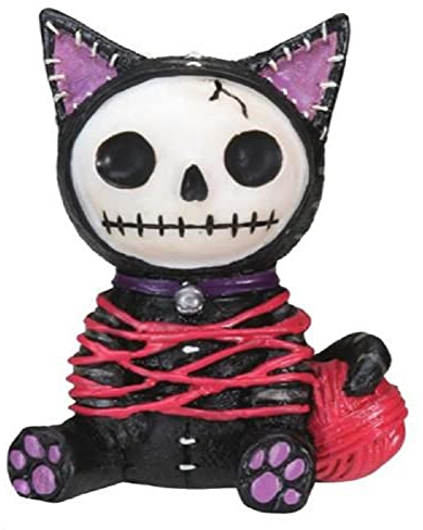 SUMMIT COLLECTION Schwarze Mao Mao Katze Pelzknochen Statue Display