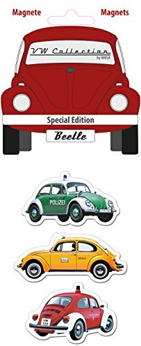 BRISA VW Collection - Volkswagen Kühlschrank-Büro-Pinnwand-Magnete mit Käfer/Beetle Motiven (3er Set/Spezialfahrzeuge/Bunt)
