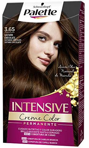 Schwarzkopf Palette Intensive Creme Color - Tono 3.65 cabello Castaño Chocolate - Coloración Permanente de Cuidado con Aceite de Marula – Óptima cobertura de canas – Color duradero hasta 8 semanas