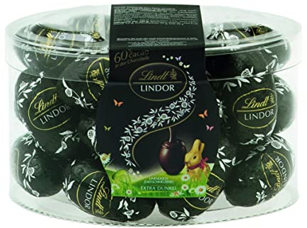 Lindt Schokolade LINDOR Eier 60% Kakao | 450 g | LINDOR Eier extra dunkel mit zartschmelzender Füllung und 60% Kakaoanteil | Oster Schokolade | Schokoladengeschenk | Ostereier