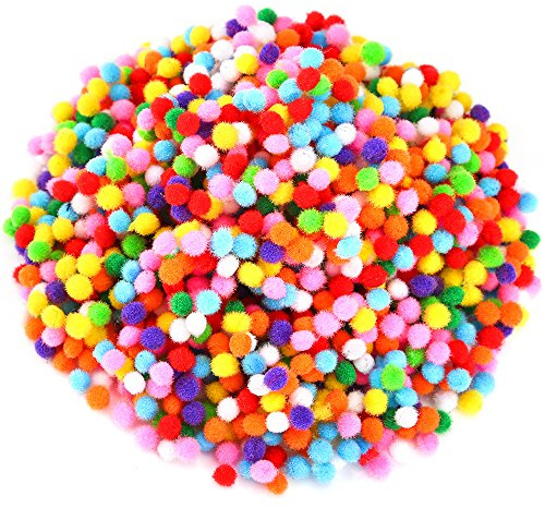 Caydo 2400 Pieces 6mm Pom Poms Craft Assorted Colors for Kids DIY Valentine's Day Decoration