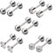 HO2NLE 5 Paires Boucles d'Oreilles en Acier Inoxydable Boucle d’Oreille Cartilage Piercing Oreille 4mm Tragus Bijoux Zircone Cubique pour Homme Femme Boule Helix Clous d’Oreilles Ronde 18G Argent