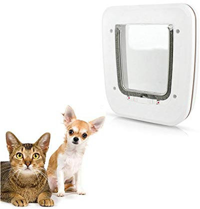 PETEMOO Porta per Cane Gattaiola per Cani 4 Vie Cancello Porta Basculante per Gatti
