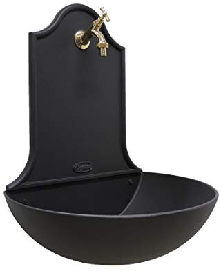 FONDERIA BONGIOVANNI | Fontaine de jardin | Fontaine murale | Modèle Marbella | avec robinet | pour la maison Jardin | Fontaine d'extérieur| Fontaine de Jardin Extérieur | Brillant