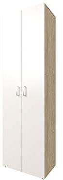 möbelando Schrank Beistellschrank Ordnerschrank Standschrank Büroschrank Trio 5 Sonoma/Eiche/Weiß