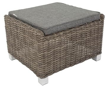OUTFLEXX Hocker, grau, Polyrattan, 54 x 63 x 41 cm, inkl. Polster