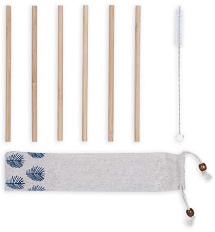 Livoo Set de 6 pailles en bambou