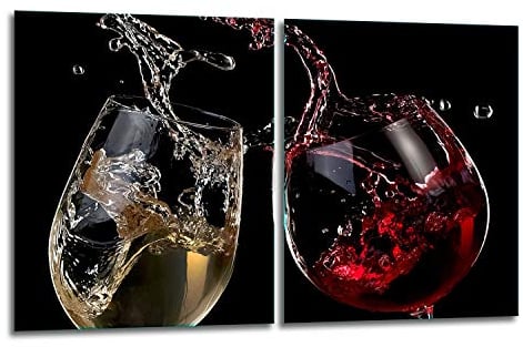 TMK | Herdabdeckplatten Set 2x40x52 cm Ceranfeld Abdeckung Glas Spritzschutz Abdeckplatte Glasplatte Herd Ceranfeldabdeckung Deko Schneidebrett Wein