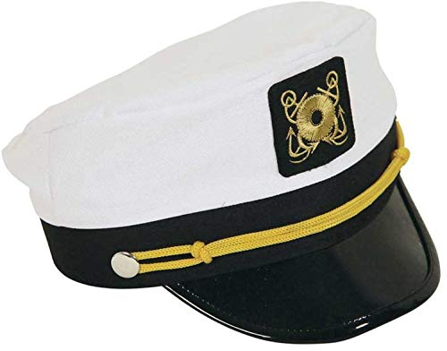 KarnevalsTeufel Mütze Admiral Flottenführer Kapitän Matrose Seemann Schiffsführer Marine Kopfbedeckung Schiffermütze Theater Rollenspiele Karneval u. vieles mehr (Admiral Erwachsene)
