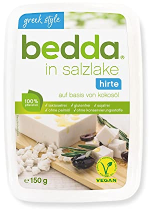 bedda HIRTE in Salzlake, 200g | Feta-Käseersatz | Veganer Käse | Vegane Käsealternative zum Hirtenkäse | Vegan | Pflanzlich