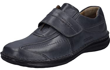 Josef Seibel Herren Kletthalbschuhe ALEC,Weite K (Extra weit),Wechselfußbett,Klettverschluss,Klettschuhe,Strassenschuhe,Blau (Ocean),45 EU
