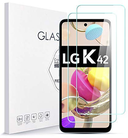A ANGG Stücke Schutzfolie für LG K42,9H Härte Glas Super Langlebig, Anti-Öl,Schutzfoliefolie Displayschutz Displayschutzfolie für LG K42 2 Stück