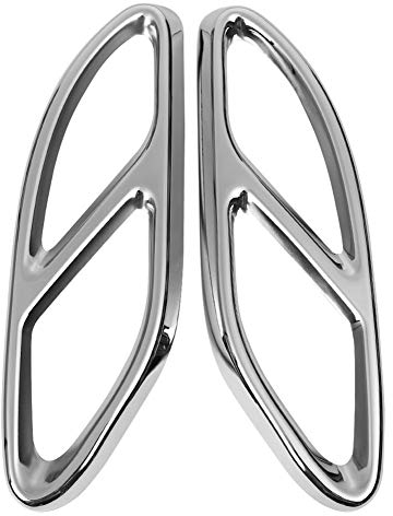 1 Paar Auspuffblende Abdeckungen, Edelstahl Auto Auspuff Endrohrabdeckung Trim Auto Hintere Auspuffrohrabdeckung Verkleidung Kompatibel mit MercedesCLA C118 W118 2019-2020, Silber