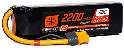 14.8V 2200mAh 4S 50C Smart G2 LiPo Battery: IC3