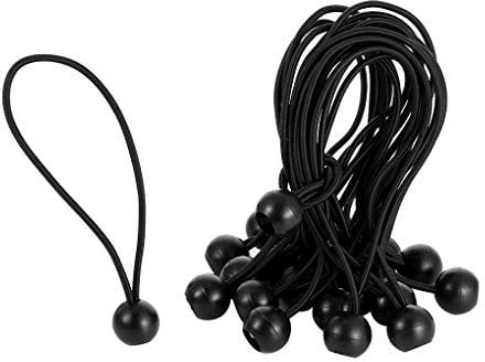 Bungee Cords with Balls, 20 Pcs Heavy Duty Bungee Cords, 7 inch Elastic Bungee Cord & Tarpaulin Bungee Balls for Outdoor Camping Tents Cargo Banner Pavilions Holder Flag Poles Boating (Black)