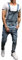 Geagodelia Salopette Uomo in Denim Casual Pantaloni Strappati Uomo in Tinta Unita Salopette Uomo Jeans Slim Fit Moda Ragazzo S-3XL Jumpsuit (Blu, XX-Large)