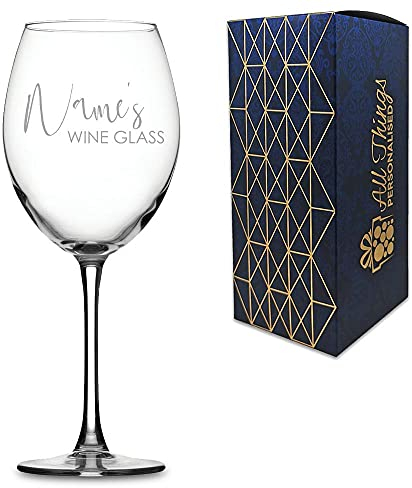 Personalised Engraved Enoteca Wine Glass with Scripted Name's Wine Glass Design, Gift Boxed, Personalise with Any Name