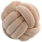 Koomuao Knotenkissen Rund Weicher Samtstoff Knoten-Ball-Kissen Nordische Dekokissen Zierkissen Knoten Geknotetes Kissen für Sofa, Bett, Wohnzimmer, Babyzimmer (Khaki, 28cm)