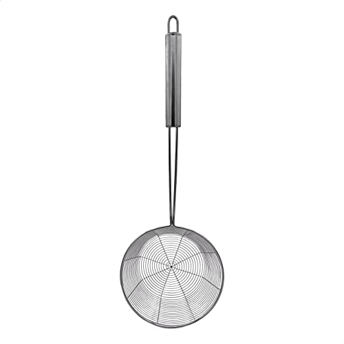 EUROXANTY Espumadera de alambre | Colador con mango | Espumadera para freír | Colador de acero inoxidable | Gran capacidad | Mango extra largo | 17 cm