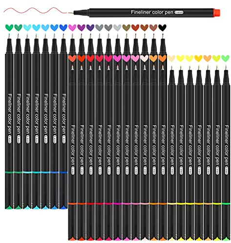 Fineliner Stift, 36 Farben Feine Filzstifte 0.4mm Spitze, Feiner Spitze zum Schreiben, Ausmalen, Markieren, Journaling Comics, Ideal für Bullet Journal Zubehör