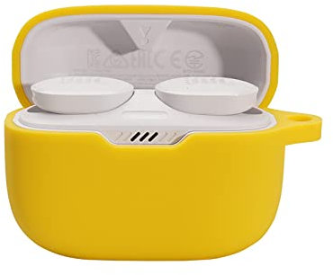 GIOPUEY Hülle für JBL Tune 230NC TWS, Transparent TPU Stoßfeste Schutzhülle, Ultradünn, Kein Geruch, JBL Tune 230NC TWS Hülle Silikon - Gelb