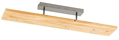 Lindby LED Deckenlampe 'Nesaja' dimmbar (Landhaus, Vintage, Rustikal) aus Holz u.a. f?r Wohnzimmer & Esszimmer (1 flammig, inkl. Leuchtmittel) - Deckenleuchte, Lampe, Wohnzimmerlampe