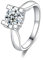 Musihy Ring Zeigefinger, Verlobungsring Damen Zirkonring Pavé Fassung Zirkonia Weiß Ringgröße 55 Sinnvolle Geschenke