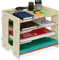 Relaxdays Briefablage, Büro Organizer MDF, A4 Papier, 3 Fächer, leichte Dokumentenablage HBT 27 x 32,5 x 25 cm, Natur