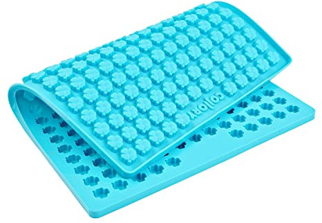 Collory Backmatte Hundekekse, Leckerlis in KLEEBLATT Form, Silikon Backform, Hitzebeständig, Lebensmittelecht & Bpa-frei (Mini Kleeblätter (1,5 cm), Türkis)