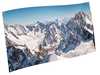 Magie di Natale Stoffposter Summit der Berge für Weihnachtsdörfer (mittelgroß)