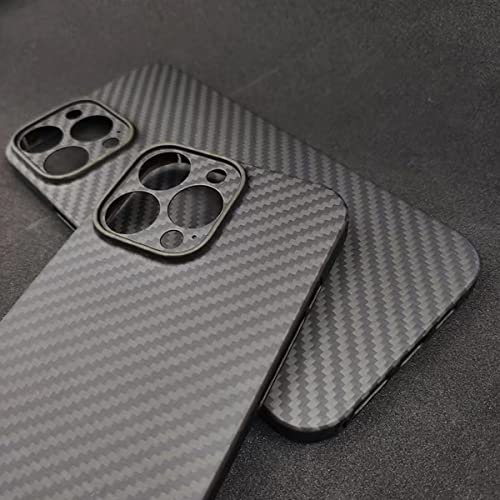 Schutzhülle für iPhone 14 Pro Max, Kohlefaser, echte seltene Aramid-Kohlefaser, Bumper-Abdeckung, Kevlar-Hülle, leicht, kratzfest, komplette Auswahl an iPhones (S1, schwarz)