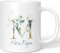 JUNIWORDS Tasse, Maria-Regina, Name Anfangsbuchstabe Initial Alphabet Floral Buchstabe M Monogramm Motiv, Weiß (5464775)