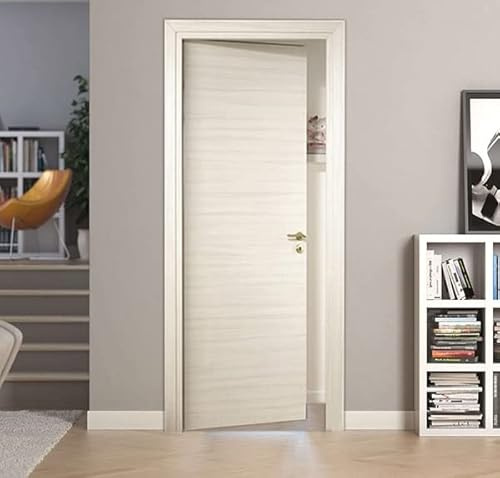 Porta interna battente in laminato Palissandro White con serratura e finitura OTTONE Misura passaggio 90 X 210 SPINTA SX