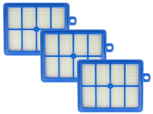 vhbw 3x Filtre compatible avec Electrolux Ergospace, Excellio, S-Bag, Twinclean, UltraOne aspirateur - filtre de sortie d'air, blanc/bleu