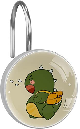 Set di 12 ganci per tenda da doccia in acciaio inox, vetro, resina, 3,7 x 3,7 cm